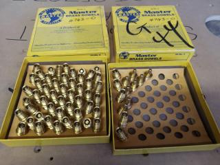 55x Vintage Pattern Makers Brass Master Dowels, Size 4