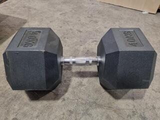 40kg Hex Rubber Dumbell by XLR8