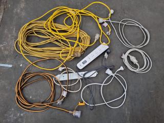 Assorted Electrical Power Leads & Power Boards