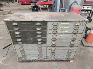 Vintage Steel 24 Drawer Cabinet