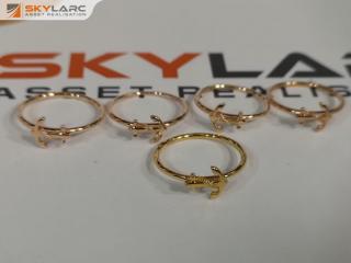 5x Kirsten Ash Anchor Rings, Yellow & Rose Gold Vermel