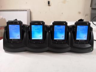 4x Symbol Motorola Mc50 Mobile Handheld Computers w/ Charging Cradle
