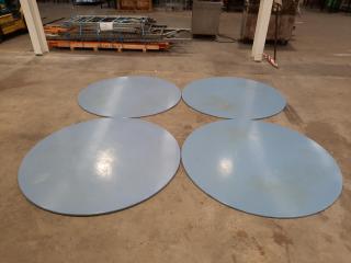4 x Sky Blue Circular Tabke Tops