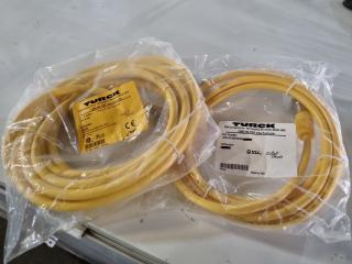 2x Turck Actuator and Sensor Cordsets, 4m & 3m Lengths