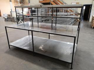 Large Stainless Steel Surfaced Commercial Kitchen Bench Table