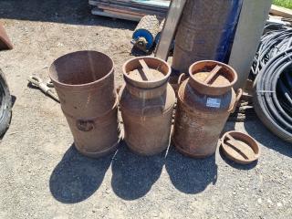3 Antique Milk Urns