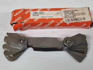 Mitutoyo 1-7mm Radius Gauge Set 186-105