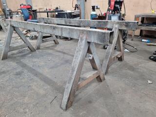 Pair of Large Heavy Steel Sawhorses