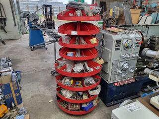 Rotating Parts Bin Shelving Unit w/ Contents