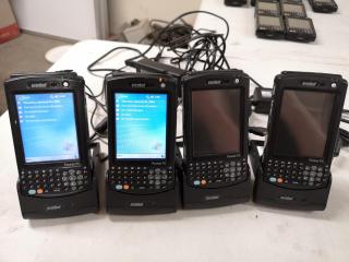 4x Symbol MC50 Mobile Handheld Computers w/ Charging Cradles