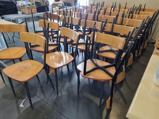 23x Wood & Metal Cafe Chairs by Framecraft