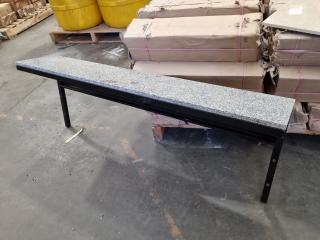 Diorite Stone Shelf w/ Steel Frame, Crack in stone
