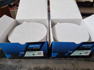 Norton Stick'N'Sand 200mm Sanding Disks, 130x Disks