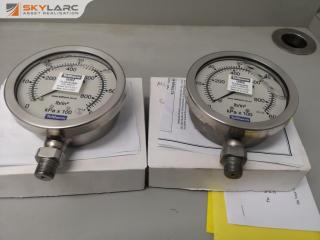 2x Teltherm 3100HDL Pressure Gauge Units, 0-6000 kPa Range