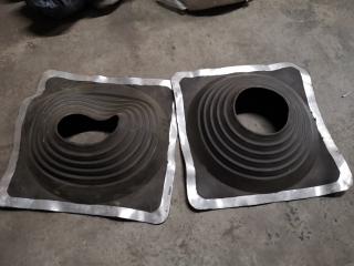 2x Fire Flue Roof Flashing Units