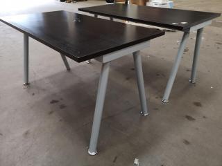 2x Contemporary Styled Office Tables