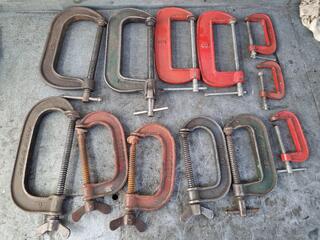 12x Assorted G-Clamps