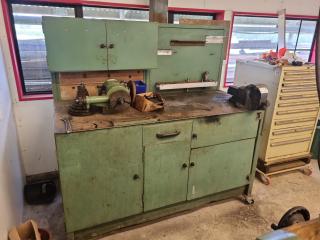 Heavy Duty Steel Workbench with Cupboards 