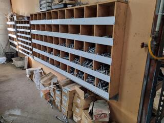 Large Lot of Fastening Hardware w/ 3x Wall Racks
