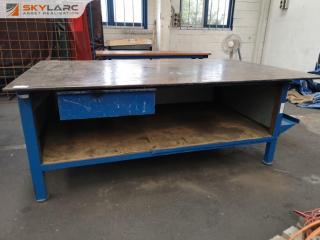 Heavy Duty Workshop Workbench Table w/ Storage & 20mm Plate Steel Top