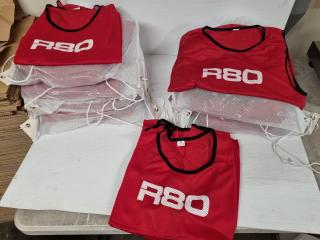65x R80 Red Mesh Training Bibs, Assorted Sizes