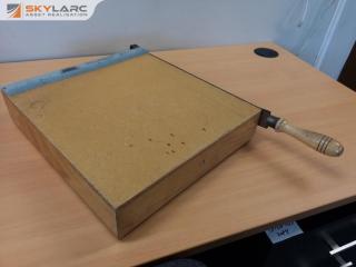 Vintage Wood Office Paper Guillotine Cutting Board