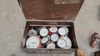 Metal Box with Pressure Gauges 