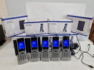 5x GrandStream DECT DP730 Office VolP Phones w/ 2x Base Stations