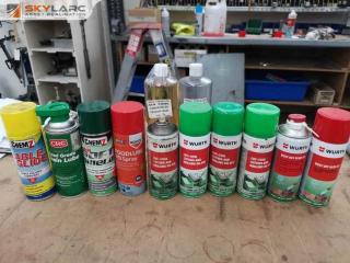 12x Assorted Cans / Bottles of Industrial Lubricating Oils & Sprays