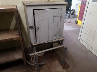 Vintage Antique Wooden Workshop Cabinet w/ Stand