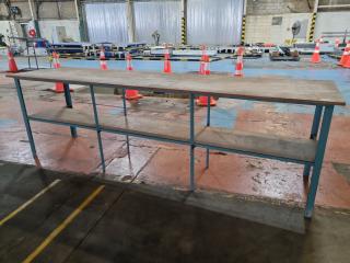 Long Workshop Work Table Shelf Unit