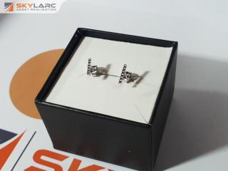 Natural Black Diamond Bar Stud Earrings  | Sterling Silver | ORE Exclusives
