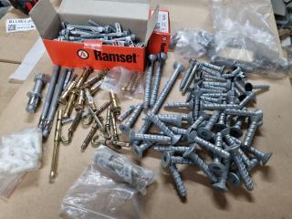 Assorted Concrete Bolts, Screws
