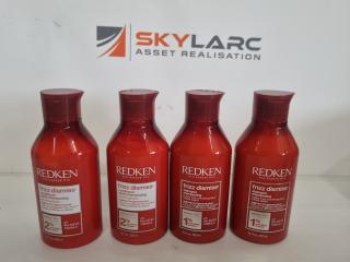 4 Bottles Redken Shampoo and Container