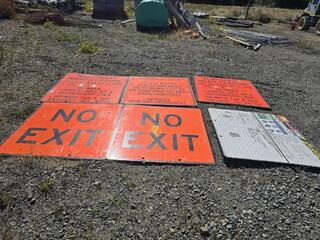 6 x Large Road Works Signs 