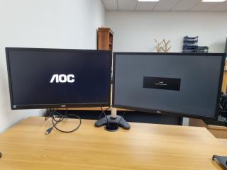 2x 24" Monitors by AOC & LG with Dual Monior Stand