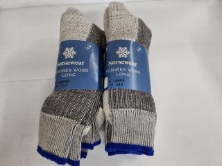 Norsewear Summer Work Long Merino Socks, 6x Pairs, Size X-Large