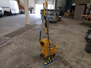 Mobile Mop Bucket w/ 2x Mops & More