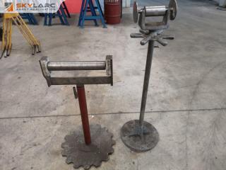 2x Assorted Workshop Material Support Roller Stands