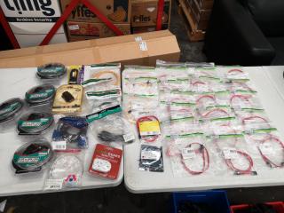Assorted Lot of Computer & Network Cables, & More