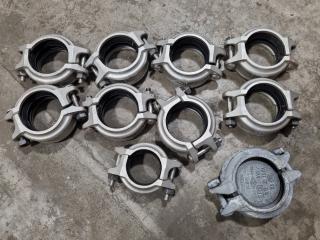 9x Stainless Steel Rigid Pipe Couplings, 2.5" and 2" Sizes