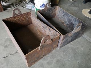 2x Heavy Steel Material Bins