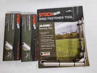 Stockade Ring Fastener Tool w/ 2x Packs of Fasteners,