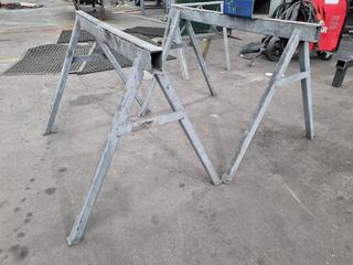 2x Steel Sawhorses