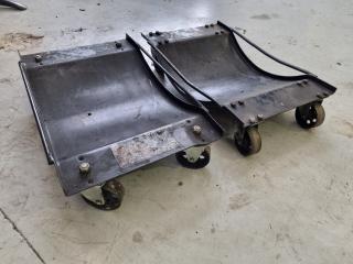 Pair of Torin Big Red Car Dolly Trolleys