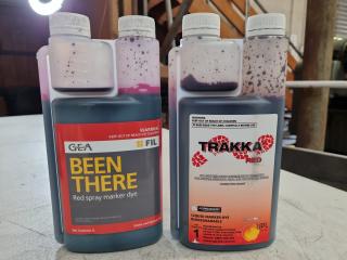 FIL GEA Been There & Trakka Red Spray Marker Dyes, 2x 1L Bottles