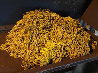Large Pile of Yellow Plastic Safety Chain