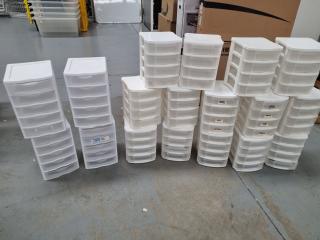18x Plastic Storage Drawer Units