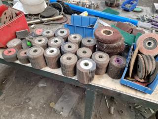 Assorted Industrial Buffing, Finishing  Linishing Wheels, Disks & More