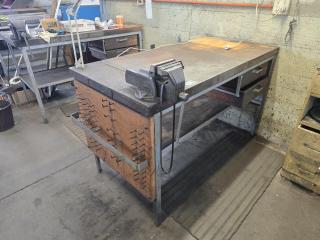 Workbench with Vice and Light